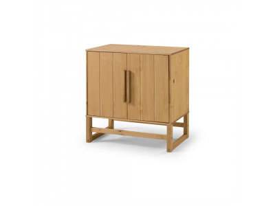BALCÃO em cera com toque acetinado natural DE MADEIRA MACIÇA com 2 PORTAS e prateleira interna / coleção Acapulco